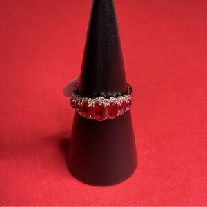 ⭐️Bomb Party RBP7748 “Dazzle Me” LC Ruby/Quartz on Rose Gold Size 11 Ring NWT